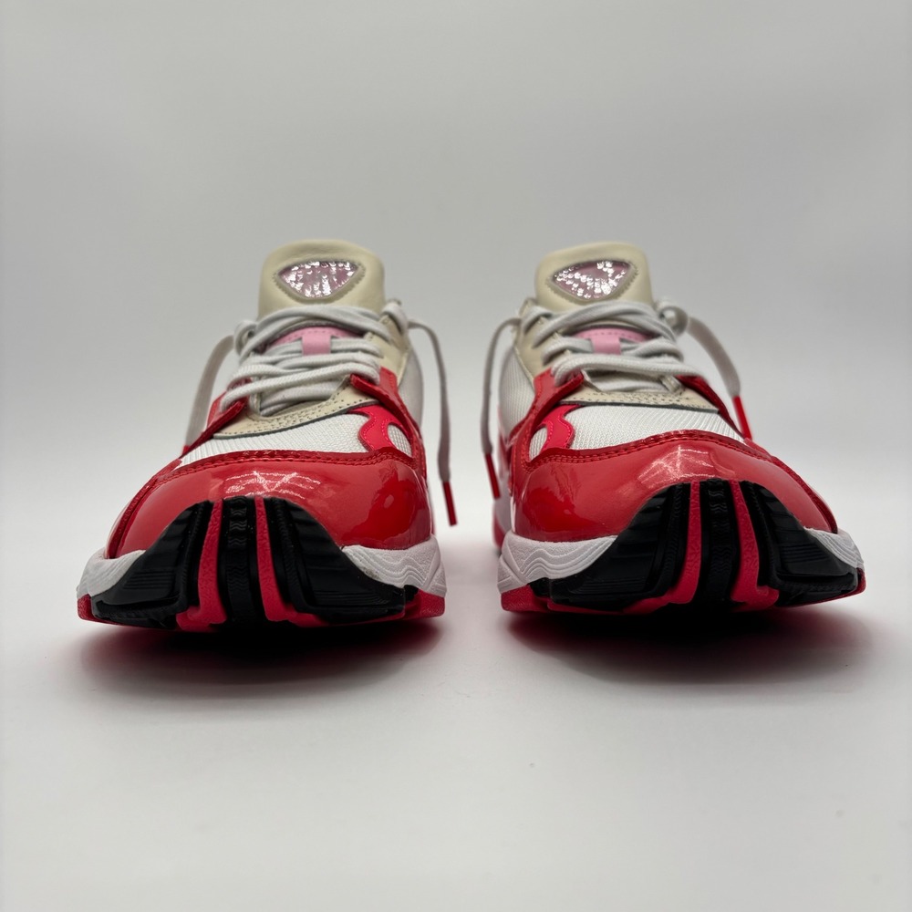 Adidas Falcon Red Pink White Patent Leather Chunky Sneakers Mens 10.5 - Picture 4 of 6